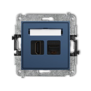 Karlik ICON Mechanizm gniazda pojedynczego HDMI 2.1, 8K + gniazda komp. poj. 1xRJ45, kat. 6A, 8-stykowy 64IGHK-86A