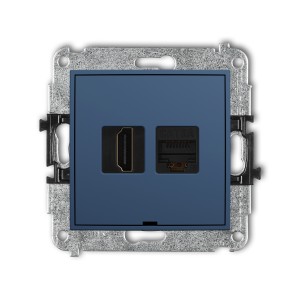 Karlik ICON Mechanizm gniazda pojedynczego HDMI 2.1, 8K + gniazda komp. poj. 1xRJ45, kat. 6A, 8-stykowy, bez pola opisowego 64IGHKBO-86A