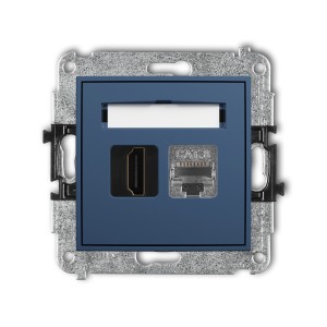 Karlik ICON Mechanizm gniazda pojedynczego HDMI 2.1, 8K + gniazda komp. poj. 1xRJ45, kat. 8, ekranowany, 8-stykowy 64IGHK-88