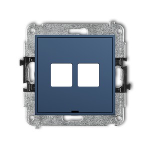 Karlik ICON Mechanizm gniazda multimedialnego podwójnego bez modułu, bez pola opisowego (standard Keystone) 64IGMBO-2P