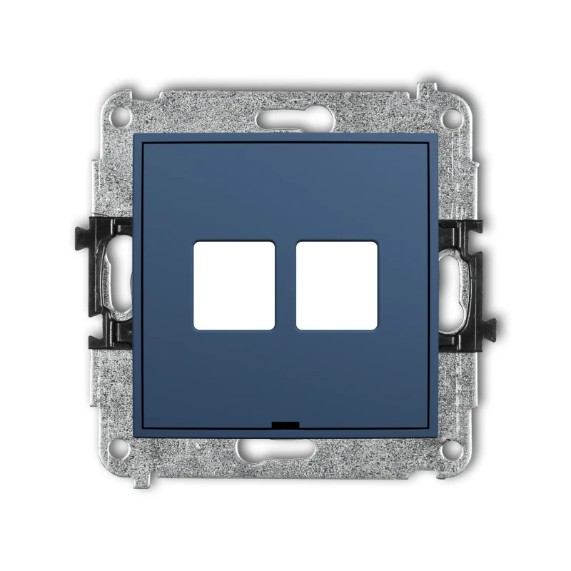 Karlik ICON Mechanizm gniazda multimedialnego podwójnego bez modułu, bez pola opisowego (standard Keystone) 64IGMBO-2P