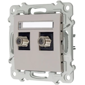 Ospel szafir Gniazdo antenowe typu F podwójne kolor KASZMIROWY BEŻ GPA-2ZF/m/83