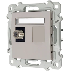 Ospel szafir Gniazdo antenowe typu F pojedyncze kolor KASZMIROWY BEŻ GPA-1ZF/m/83