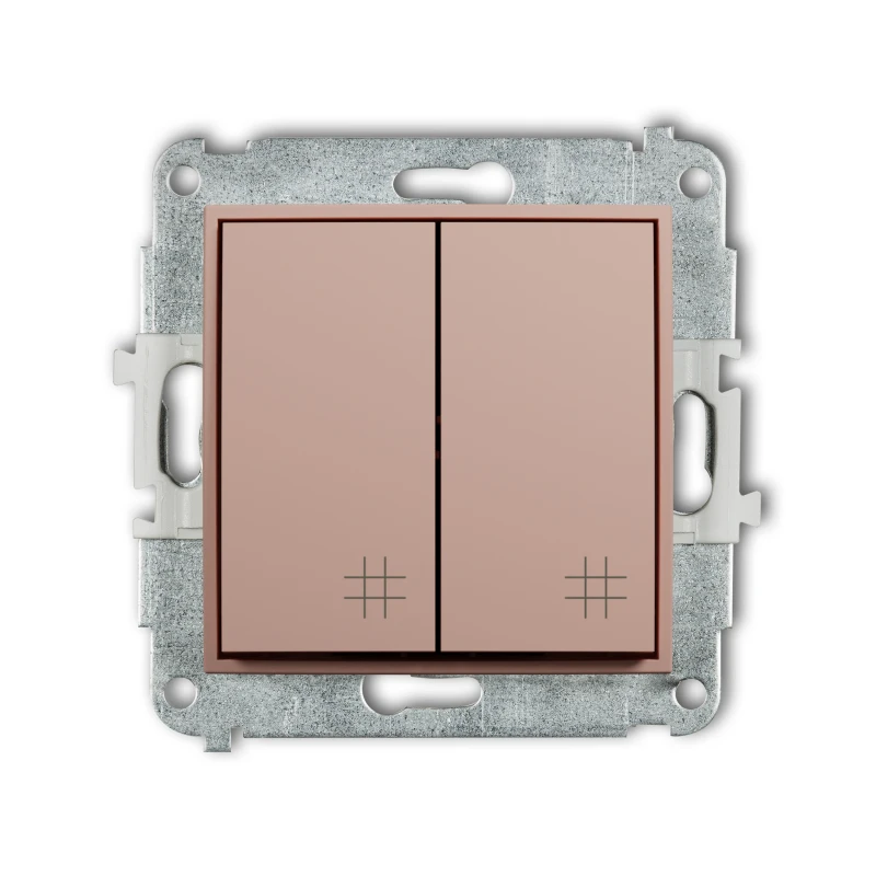 Karlik Seria Mini Mechanizm łącznika podwójnego krzyżowego kolor łososiowy symbol 62MWP-66