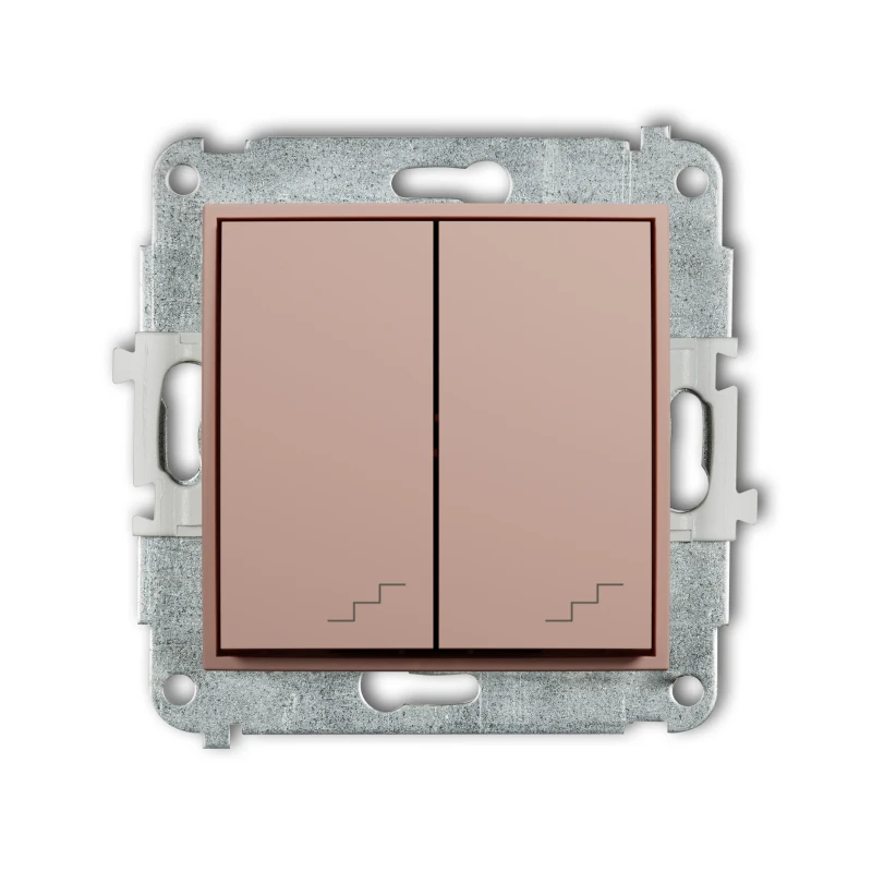 Karlik Seria Mini Mechanizm łącznika podwójnego schodowego kolor łososiowy symbol 62MWP-33