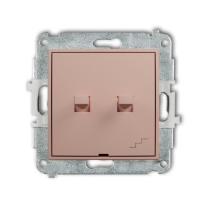 Karlik Seria Mini Mechanizm łącznika jednobiegunowego ze schodowym w stylu amerykańskim (wspólne zasilanie) kolor łososiowy symbol 62MWPUS-10.1