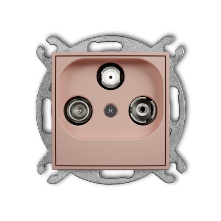 Karlik Seria Mini Mechanizm gniazda abonenckiego RTV-SAT końcowego multimedialnego (Internet) kolor łososiowy symbol 62MGM