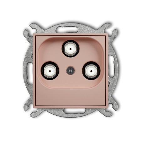 Karlik Seria Mini Mechanizm gniazda multimedialnego 3F DATA (UPC) kolor łososiowy symbol 62MGMU
