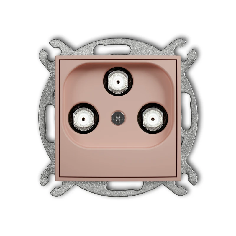 Karlik Seria Mini Mechanizm gniazda multimedialnego 3F DATA (UPC) kolor łososiowy symbol 62MGMU