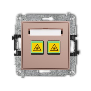 Karlik Seria Mini Mechanizm gniazda światłowodowego/optycznego podwójnego kolor łososiowy symbol 62MGOP-2