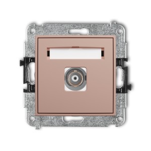 Karlik Seria Mini Mechanizm gniazda pojedynczego BNC kolor łososiowy symbol 62MGBNC-1