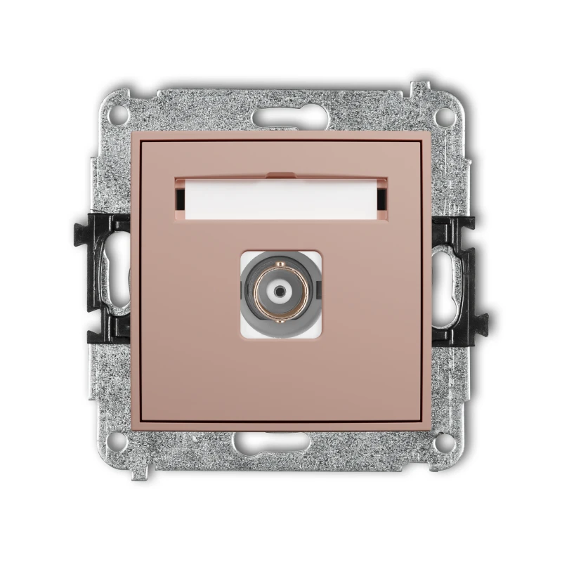 Karlik Seria Mini Mechanizm gniazda pojedynczego BNC kolor łososiowy symbol 62MGBNC-1