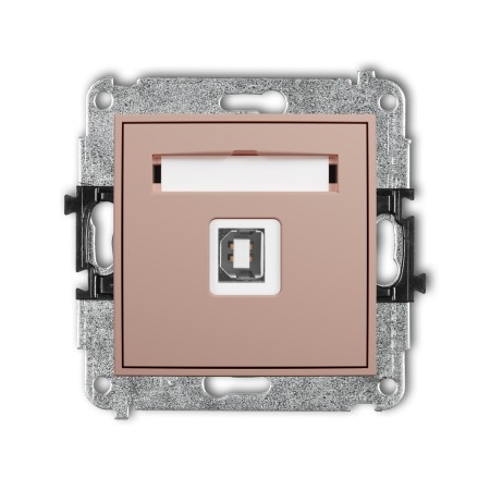 Karlik Seria Mini Mechanizm gniazda pojedynczego USB A-B 2.0 kolor łososiowy symbol 62MGUSB-3