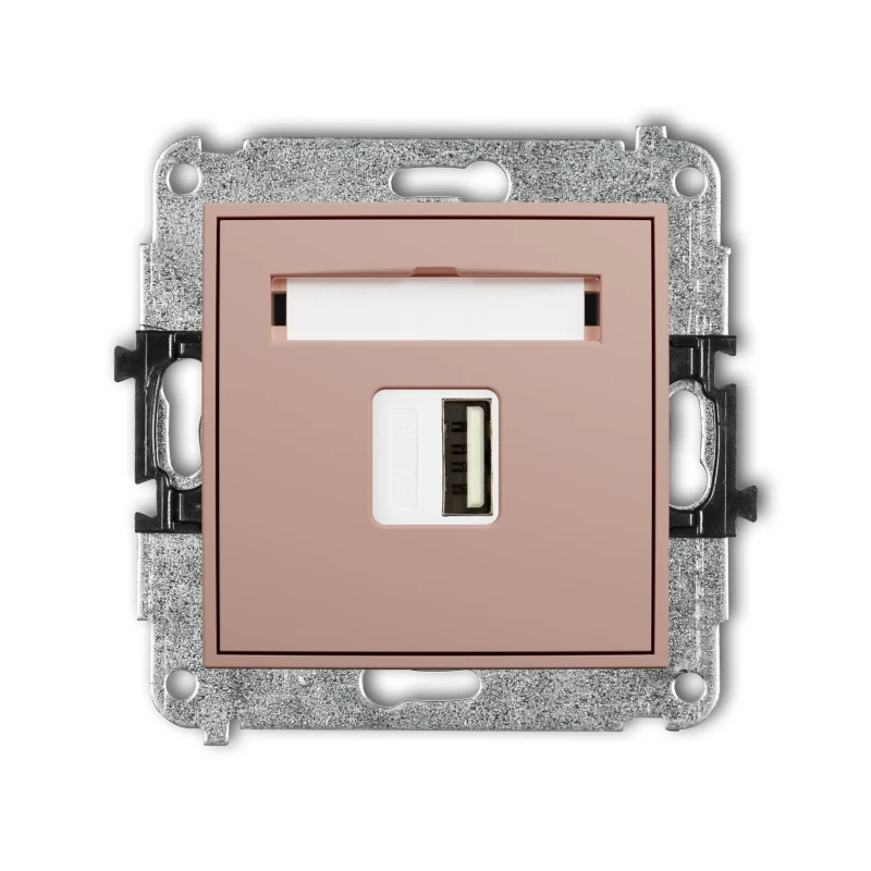 Karlik Seria Mini Mechanizm ładowarki USB pojedynczej USB A, 5W max., 5V, 1A kolor łososiowy symbol 62MCUSB-1