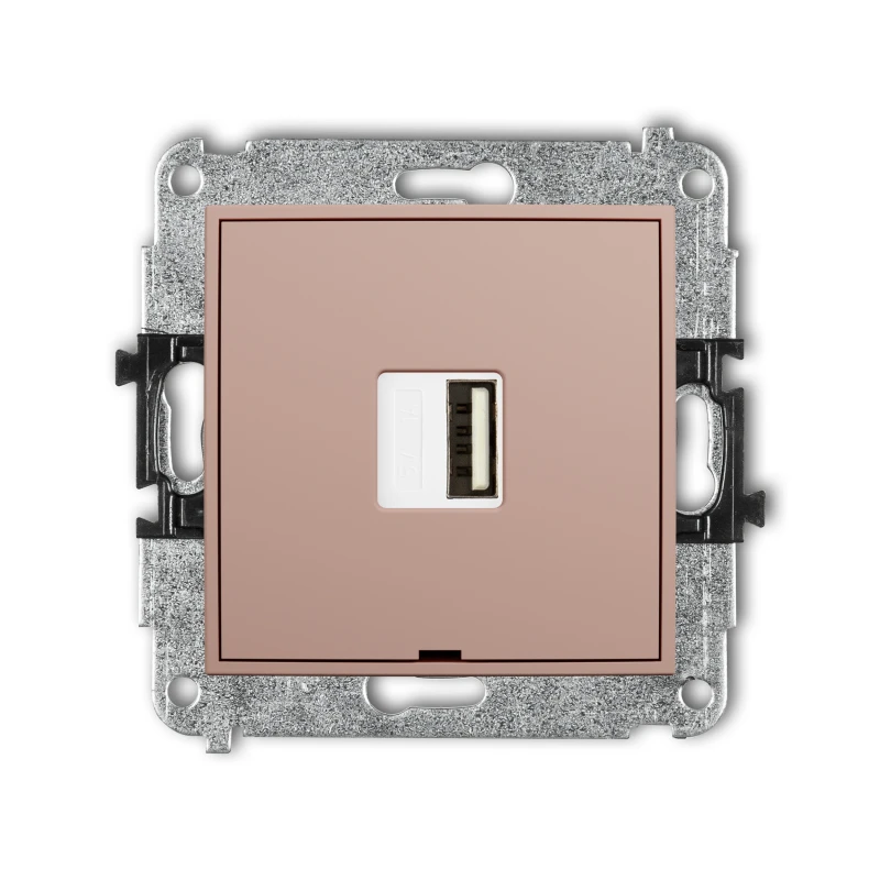 Karlik Seria Mini Mechanizm ładowarki USB pojedynczej USB A, 5W max., 5V, 1A, bez pola opisowego kolor łososiowy symbol 62MCUSBBO-1