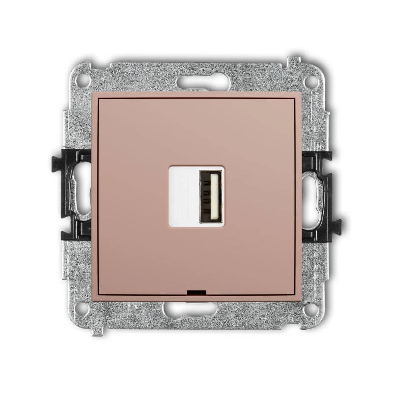 Karlik Seria Mini Mechanizm ładowarki USB pojedynczej USB A, 10W max., 5V, 2A, bez pola opisowego kolor łososiowy symbol 62MCUSBBO-3
