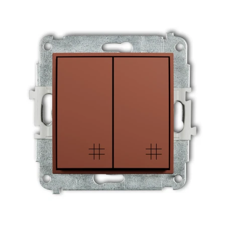 Karlik Seria Mini Mechanizm łącznika podwójnego krzyżowego kolor terakota symbol 63MWP-66