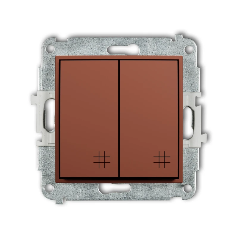 Karlik Seria Mini Mechanizm łącznika podwójnego krzyżowego kolor terakota symbol 63MWP-66