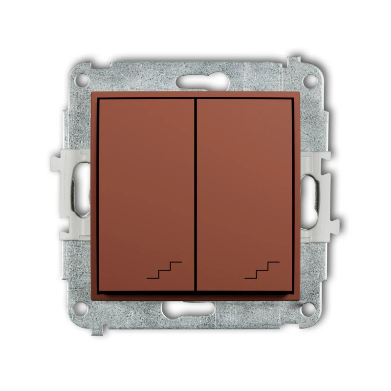 Karlik Seria Mini Mechanizm łącznika podwójnego schodowego kolor terakota symbol 63MWP-33
