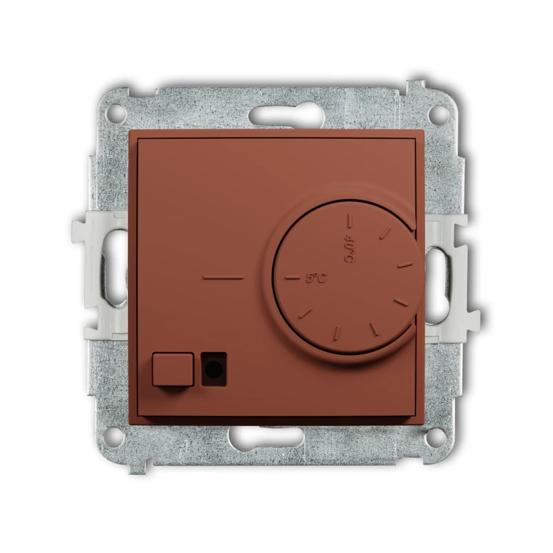 Karlik Seria Mini Mechanizm elektronicznego regulatora temperatury z czujnikiem powietrznym kolor terakota symbol 63MRT-2
