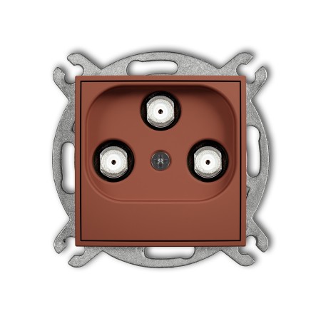 Karlik Seria Mini Mechanizm gniazda multimedialnego 3F DATA (UPC) kolor terakota symbol 63MGMU