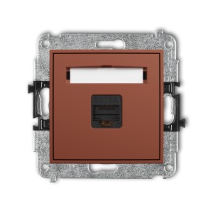 Karlik Seria Mini Mechanizm gniazda komputerowego pojedynczego 1xRJ45, kat. 6A, 8-stykowy kolor terakota symbol 63MGK-7