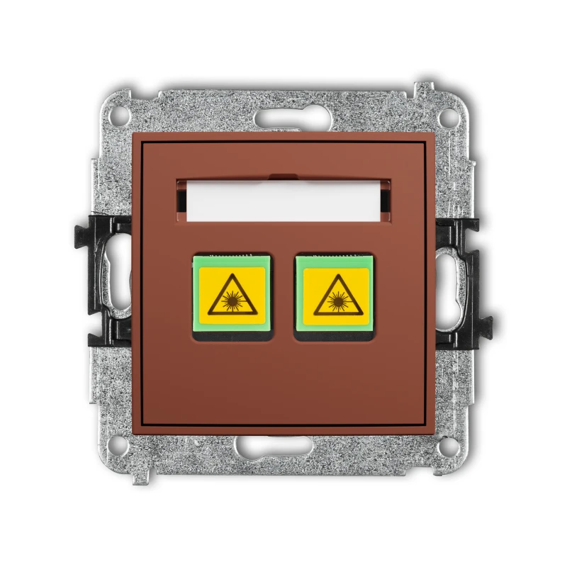 Karlik Seria Mini Mechanizm gniazda światłowodowego/optycznego podwójnego kolor terakota symbol 63MGOP-2