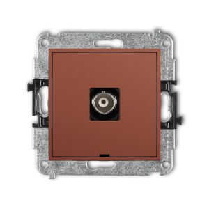 Karlik Seria Mini Mechanizm gniazda pojedynczego BNC, bez pola opisowego kolor terakota symbol 63MGBNCBO-1
