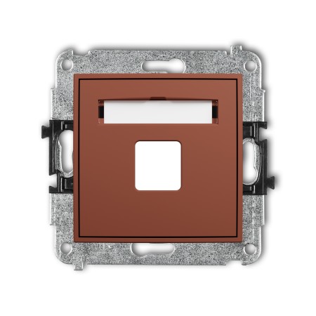 Karlik Seria Mini Mechanizm gniazda multimedialnego pojednczego bez modułu (standard Keystone) kolor terakota symbol 63MGM-1P