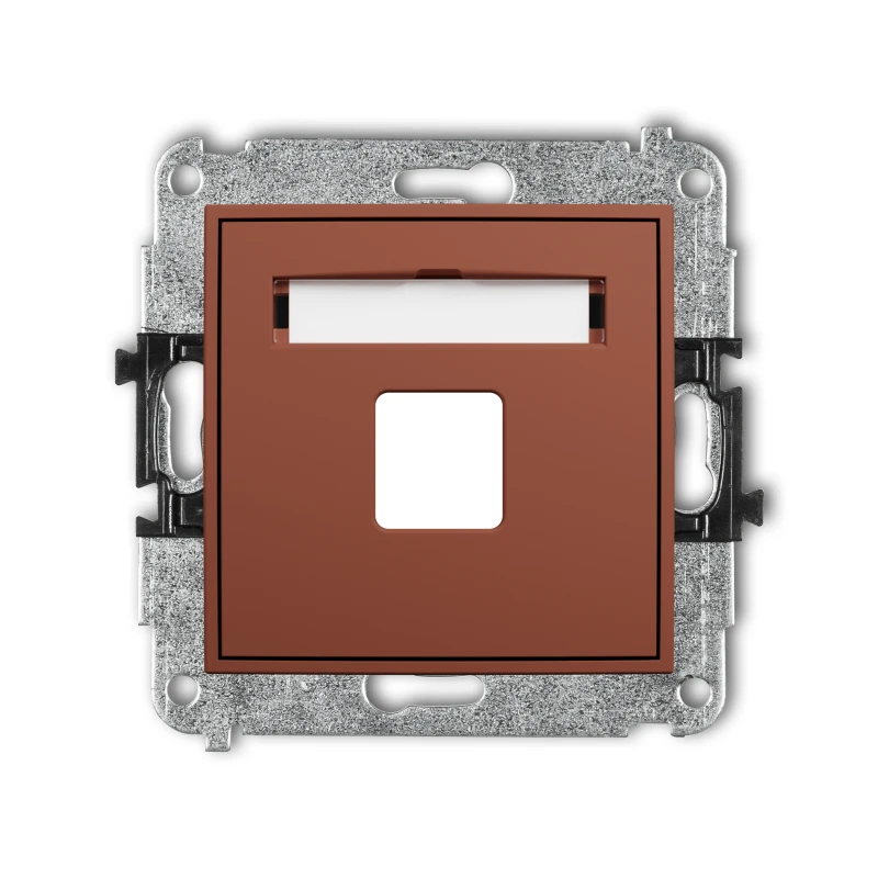 Karlik Seria Mini Mechanizm gniazda multimedialnego pojednczego bez modułu (standard Keystone) kolor terakota symbol 63MGM-1P