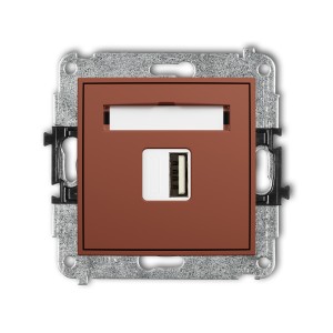 Karlik Seria Mini Mechanizm ładowarki USB pojedynczej USB A, 10W max., 5V, 2A kolor terakota symbol 63MCUSB-3