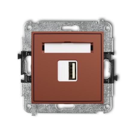 Karlik Seria Mini Mechanizm ładowarki USB pojedynczej USB A, 10W max., 5V, 2A kolor terakota symbol 63MCUSB-3