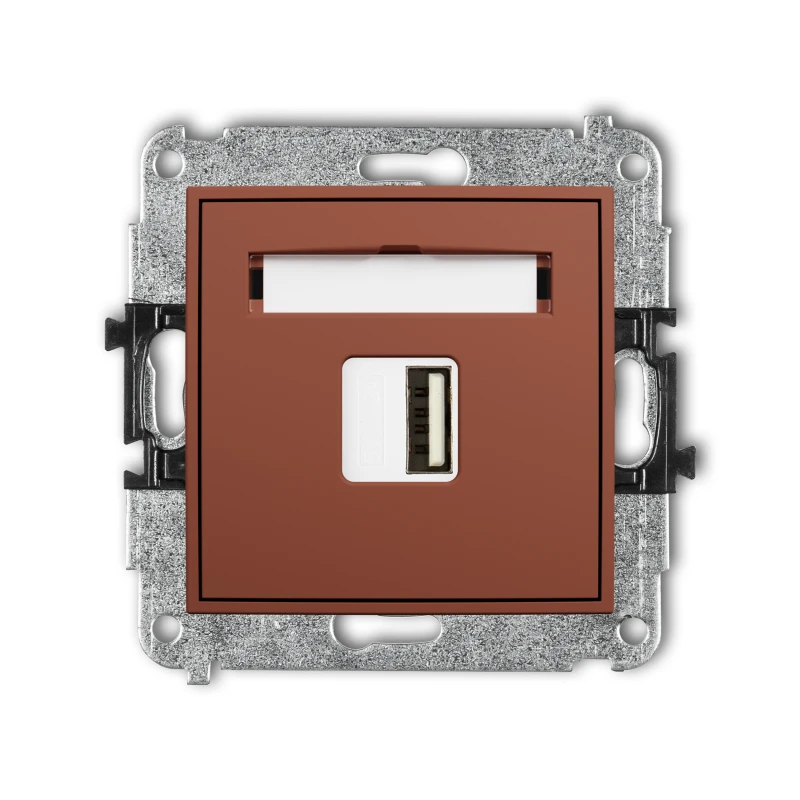 Karlik Seria Mini Mechanizm ładowarki USB pojedynczej USB A, 10W max., 5V, 2A kolor terakota symbol 63MCUSB-3
