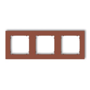 Karlik Seria Mini Ramka uniwersalna potrójna kwadratowa z tworzywa kolor terakota symbol 63MR-3