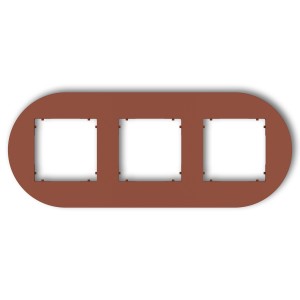 Karlik Seria Mini Ramka uniwersalna potrójna okrągła z tworzywa kolor terakota symbol 63MRTO-3