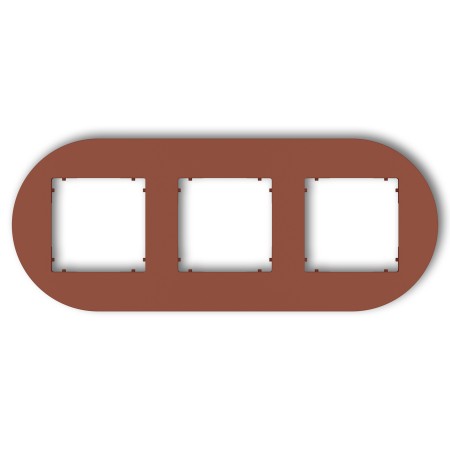 Karlik Seria Mini Ramka uniwersalna potrójna okrągła z tworzywa kolor terakota symbol 63MRTO-3