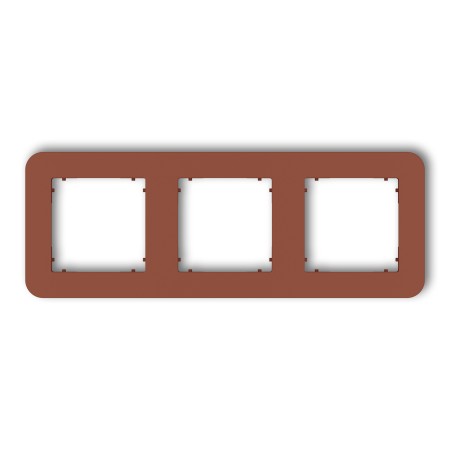 Karlik Seria Mini Ramka uniwersalna potrójna zaokrąglona z tworzywa kolor terakota symbol 63MRTZ-3
