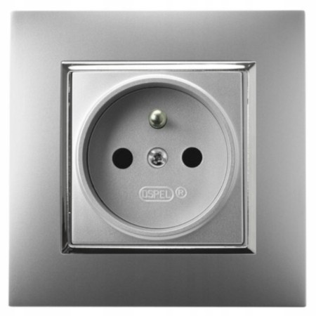 Gniazdo Pojedyncze Gniazdko Ospel Aria Srebrny Srebro