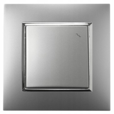 Włącznik Światła Schodowy W Ramce Ospel Aria Srebrny Srebro