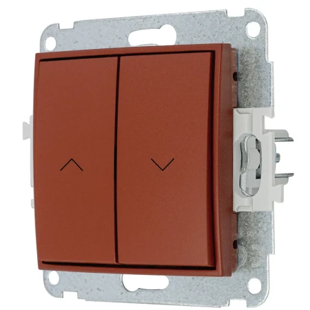 Włącznik roletowy z blokadą z ramką okrągłą seria MINI kolor terakota
