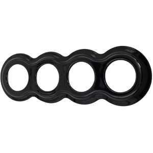 Ramka poczwórna okrągła klasyczna do łączników i gniazd 'Retro ceramic' - czarna