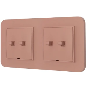 Dwa włączniki podwójne w stylu USA ramka zaokrąglona seria Mini kolor łososiowy