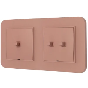 Włącznik pojedynczy i podwójny w stylu USA ramka zaokrąglona seria Mini kolor łososiowy