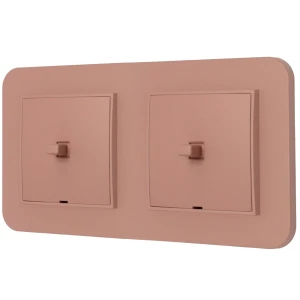 Dwa włączniki pojedyncze w stylu USA ramka zaokrąglona seria Mini kolor łososiowy