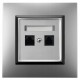 GNIAZDO INTERNETOWE RJ45 2X OSPEL ARIA SREBRNY CZARNY