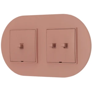 Włącznik pojedynczy i podwójny w stylu USA ramka okrągła seria Mini kolor łososiowy