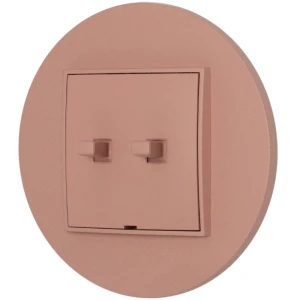 Włącznik roletowy w stylu USA ramka okrągła seria Mini kolor łososiowy