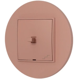 Włącznik schodowy w stylu USA ramka okrągła seria Mini kolor łososiowy