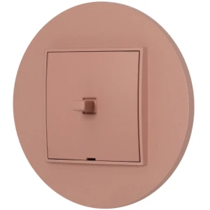 Włącznik pojedynczy w stylu USA ramka okrągła seria Mini kolor łososiowy