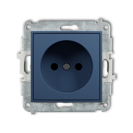 Karlik Seria Mini Mechanizm gniazda pojedynczego bez uziemienia 2P (przesłony torów prądowych) kolor navy blue symbol 64MGP-1p